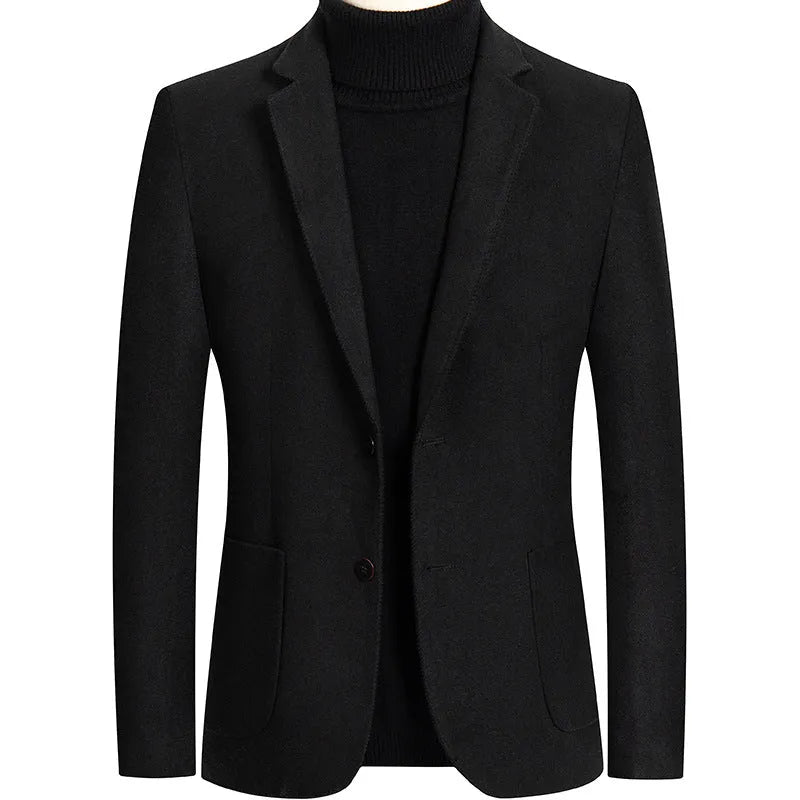Men's slim fit wool blend suit jacket in solid colours and houndstooth pattern for autumn wear