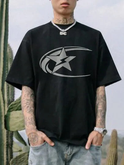 Men's pure cotton short sleeve t-shirt in Japanese retro style available in Dark Grey, White and Black colours