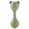 Silicone sand hammer baby teether toy in blue, 5.5x14 cm, cartoon style with rattle
