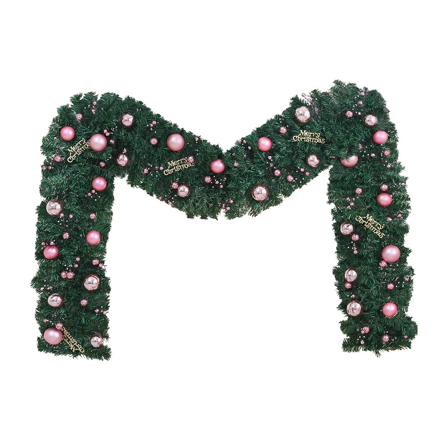 2.7 metre pink artificial rattan vine Christmas decoration with lighting options
