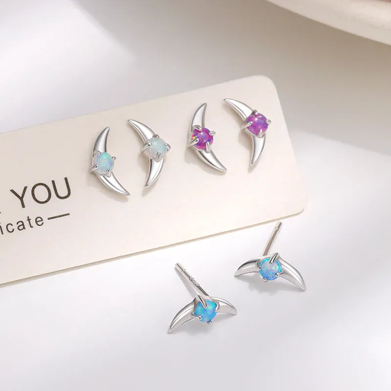 925 sterling silver geometric earrings with electroplated finish and stone accents in platinum or gold colour