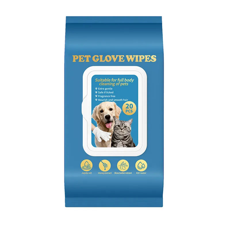 Pack of disposable pet gloves for dog and cat bathing and grooming tasks