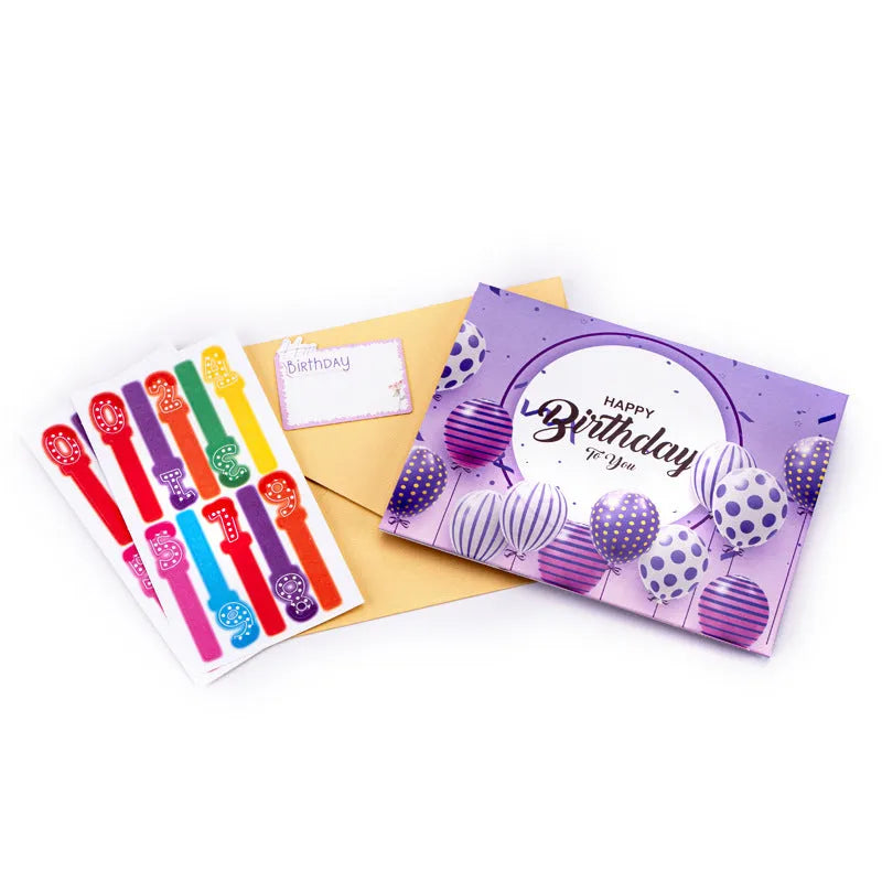 Three-dimensional cake pop-up greeting card with Chinese ink style artwork, shown flat and opened