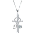 Copper cross stethoscope pendant necklace on cross chain for women