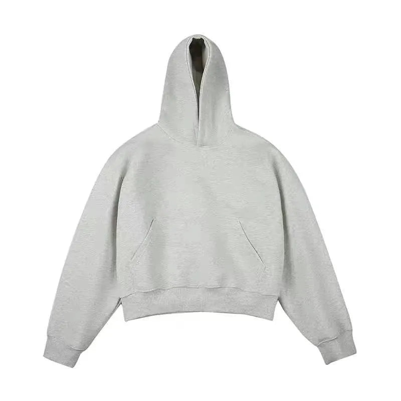 Chinese cotton velvet hooded sweater with removable hood in street fashion style