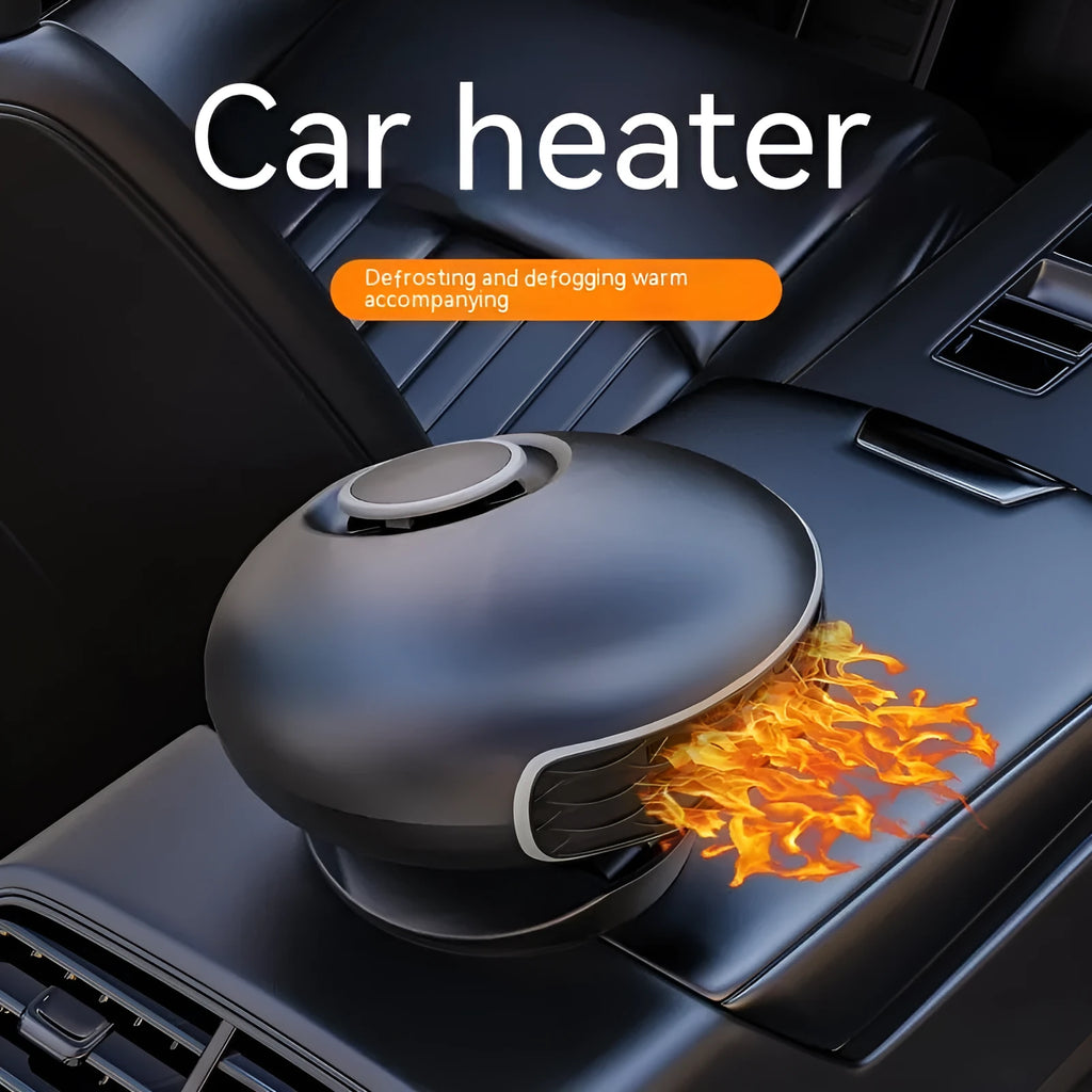 Black car warm air blower heater with power cord for vehicle defrosting