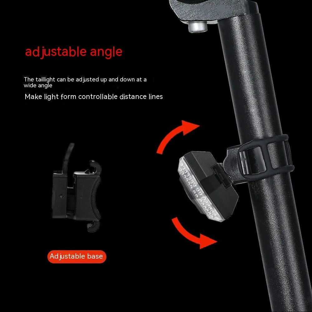 Black wireless remote control motorcycle taillight with LED indicators and USB charging port