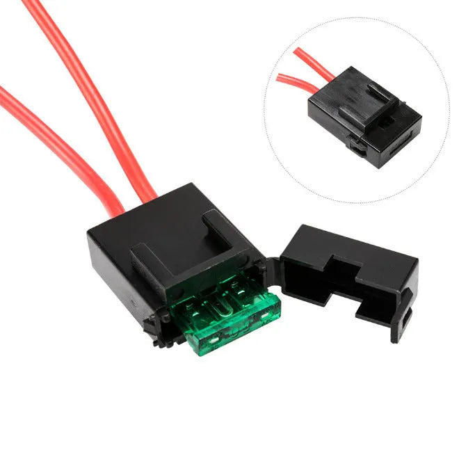 Black 2 metre off road LED spotlight wiring harness with integrated switch and one lamp