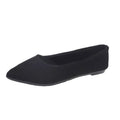 Women's flat pointed toe leopard print pumps with a low heel on a plain background.