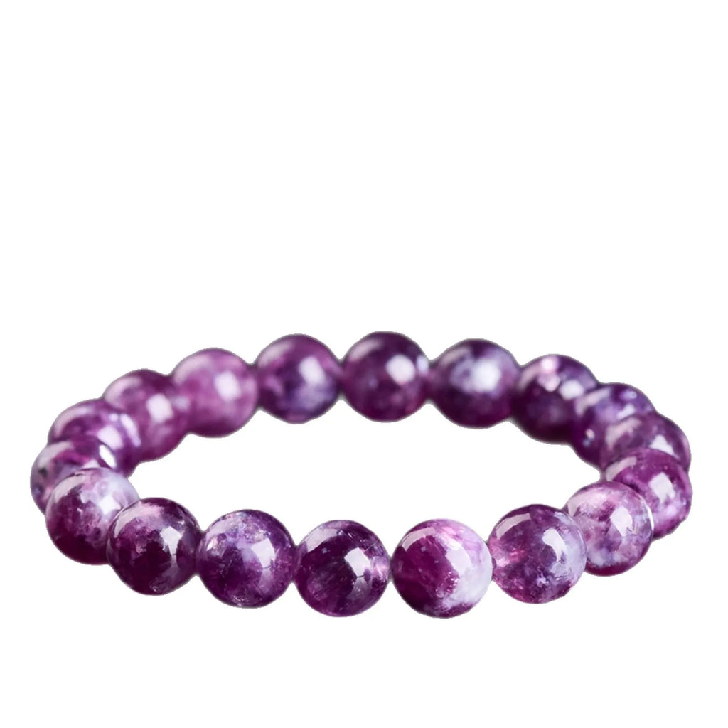 Purple Grandmother Crystal Bracelet with geometric polished beads in Korean-style unisex design