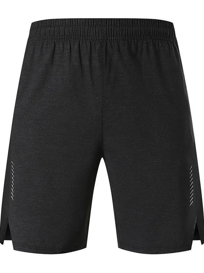 Men's five-point spandex athletic shorts in forest green colour with mid-waist design