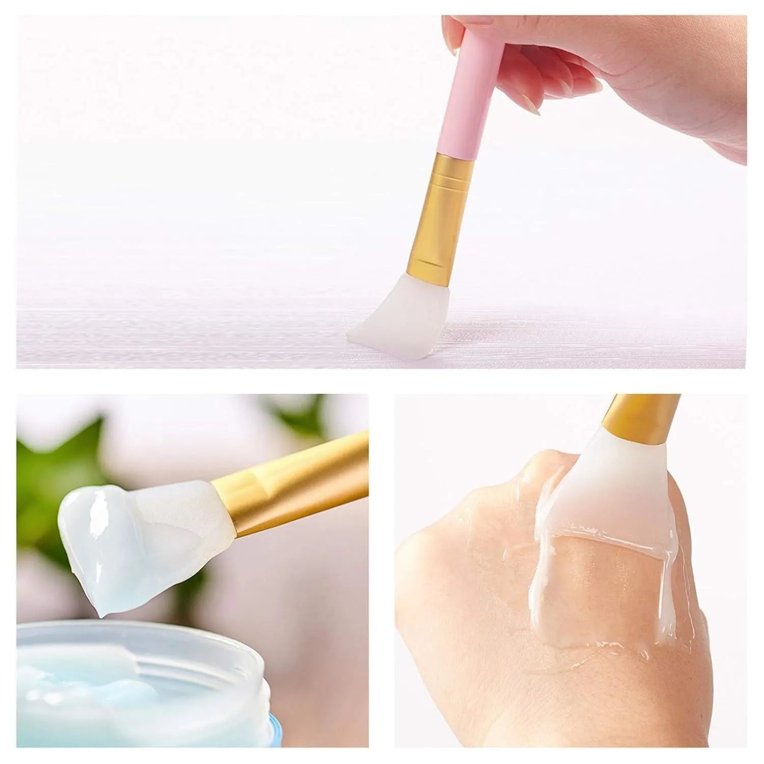 Reusable silicone face mask applicator spatula in multiple colours for clay and mud application