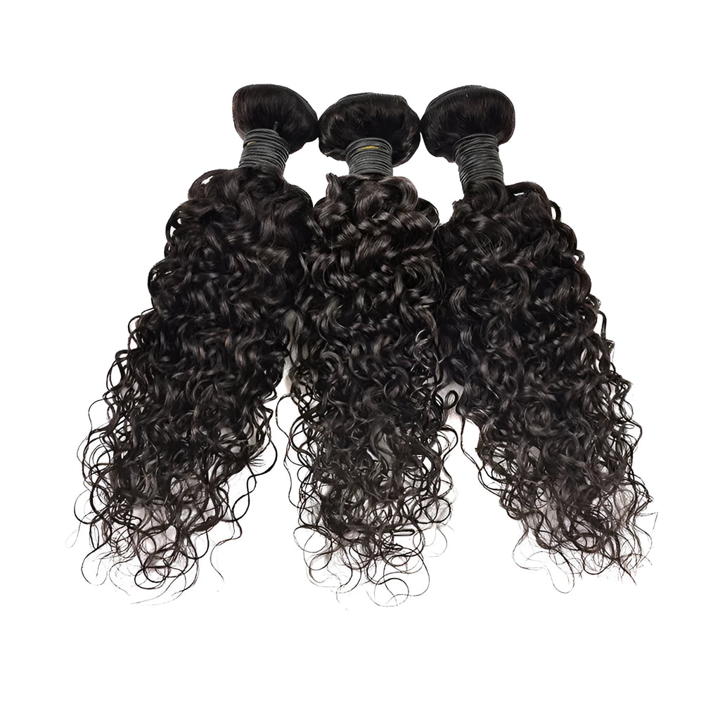 Real human hair extension water wave 9A natural colour wig for ladies