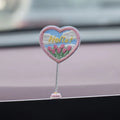 PVC cartoon duckling car decoration set with six yellow ducklings and one sign for dashboard or mirror