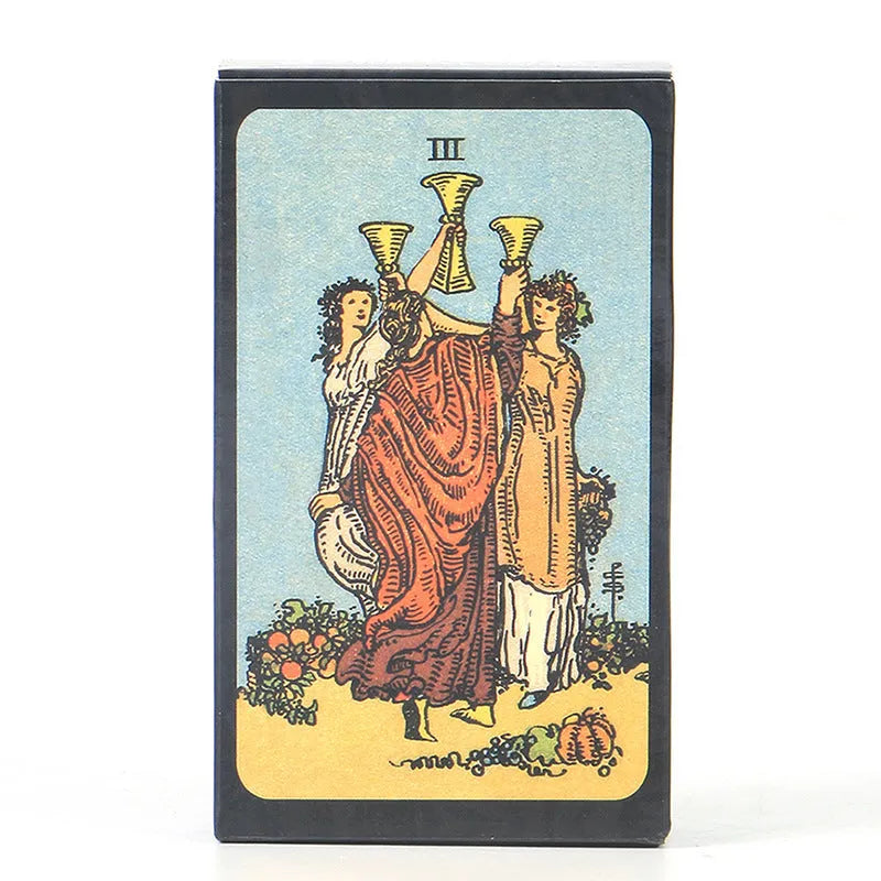Borderless Waite tarot cards, 78-card coated paper deck, 10.3 x 6cm cards with box and electronic manual