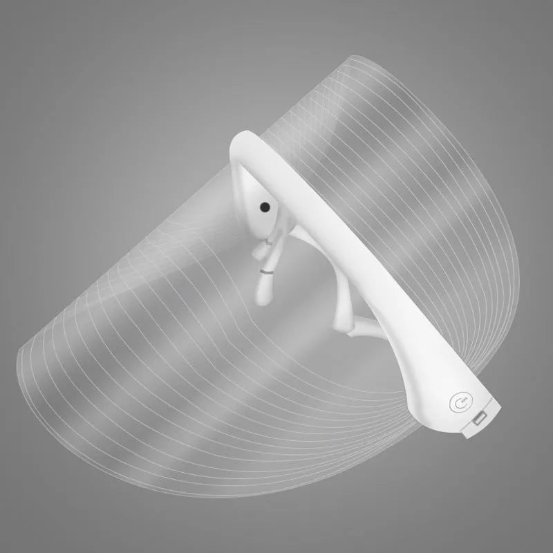 LED three-colour transparent beauty mask for home acne removing and skin whitening, packed size 18.5 x 20.5 x 14 cm