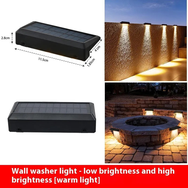 Solar outdoor automatic induction lamp warm light 1.2W IP44 compact size 11.5x6x3cm