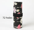 Canvas rolling pencil case with ballet girl print showing multiple pencil storage holes