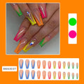 Detachable false nail tips with diamond colour French design and red cartoon love cross hearts.