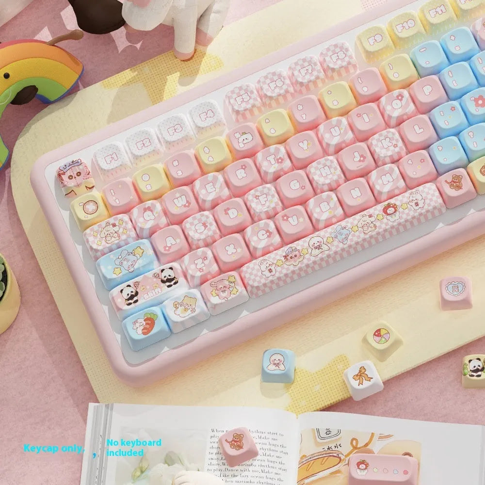 Clip Doll mechanical keyboard keycap set with doll theme designs for 112-key or 120-key layouts