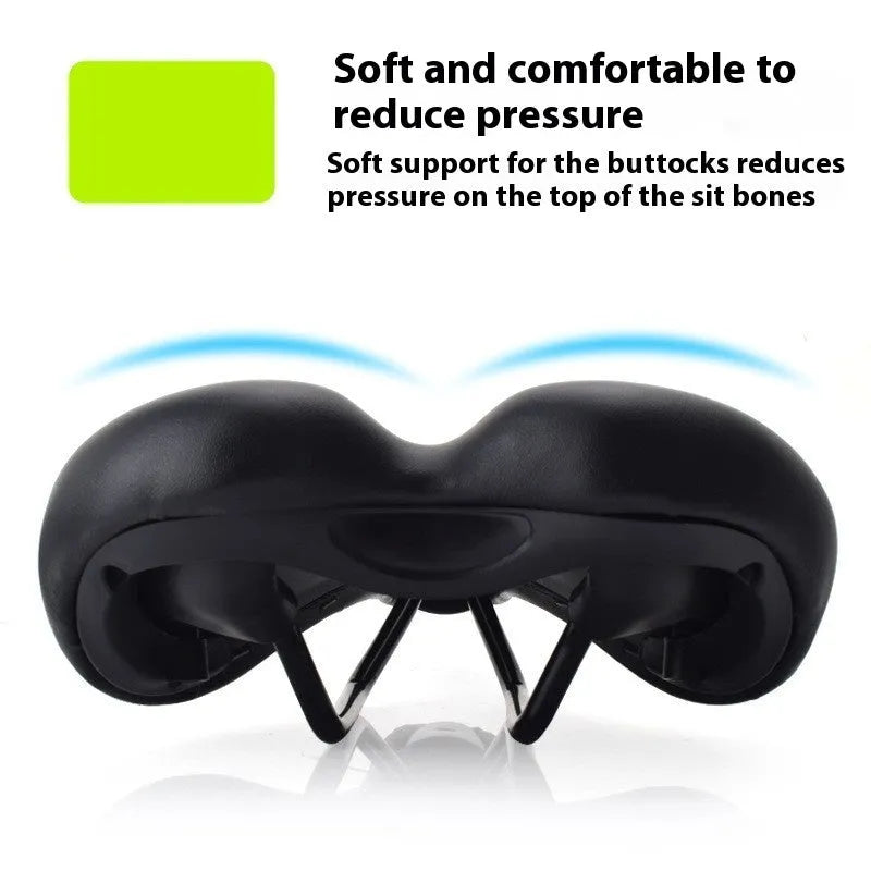 Bicycle seat cushion with hollow centre, dimensions 270mm by 180mm, for double rail seat posts.