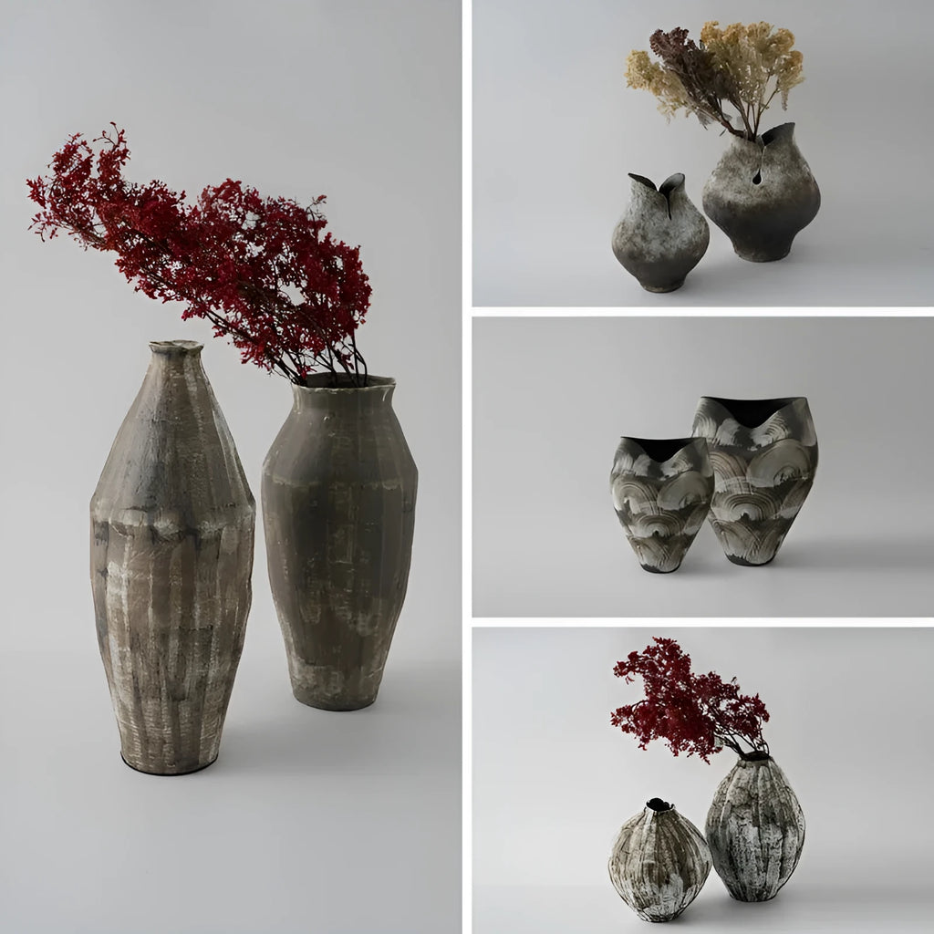 Hand-painted white porcelain ceramic vase in New Chinese style, available in eight sizes for decorative display