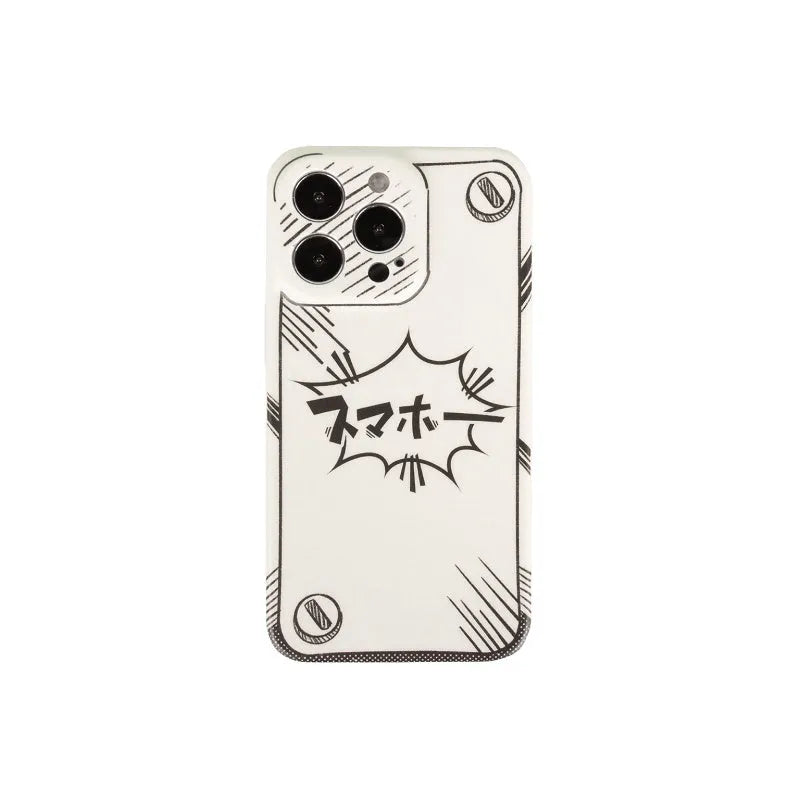 Space original manga Japanese hand-painted line art TPU mobile phone shell for iPhone