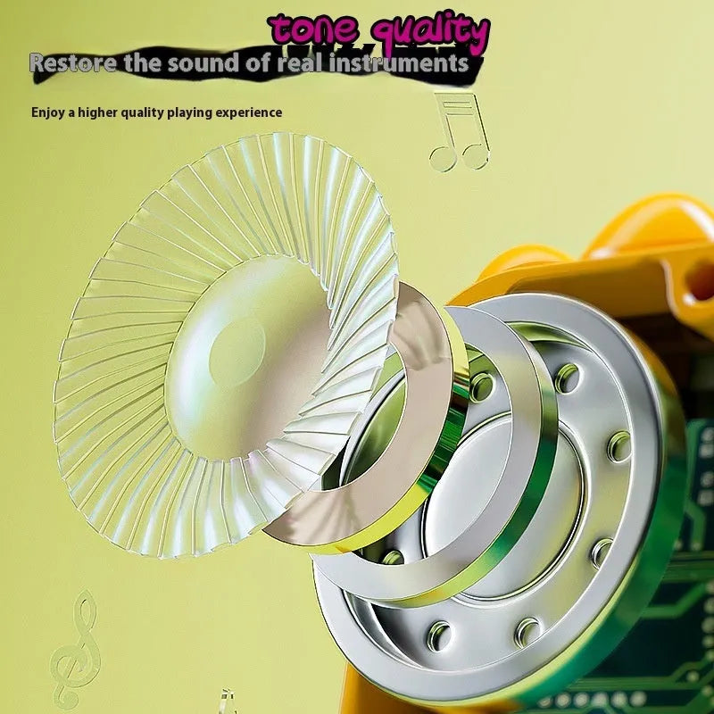 Baby pocket electronic keyboard with little piano pattern in green plastic design