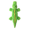 Green crocodile squeaky dog toy with no stuffing for aggressive chewers