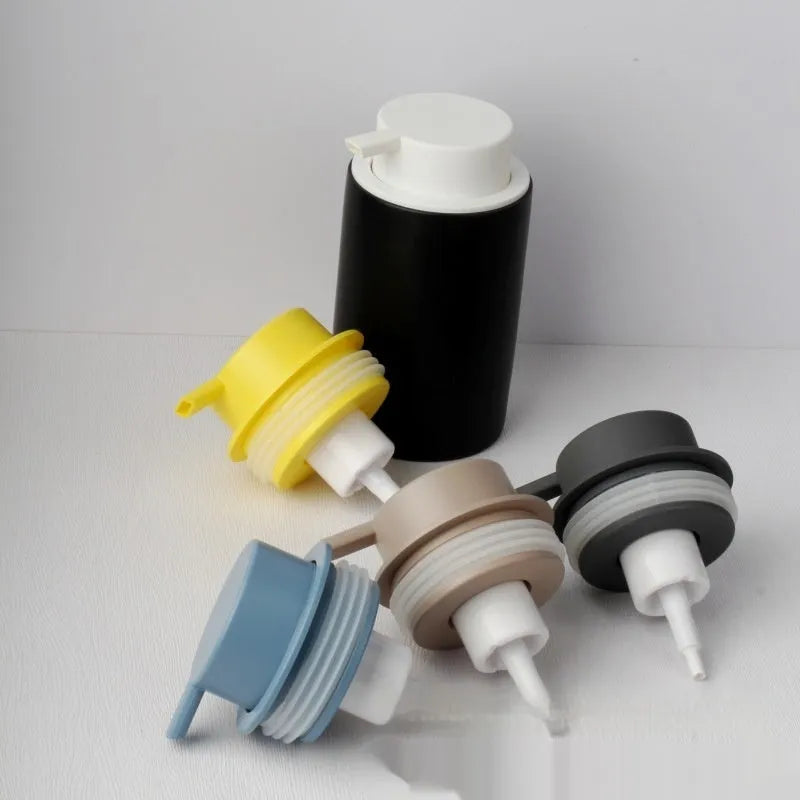 ABS plastic facial cleanser foam pump with large pump head in choice of metallic finishes