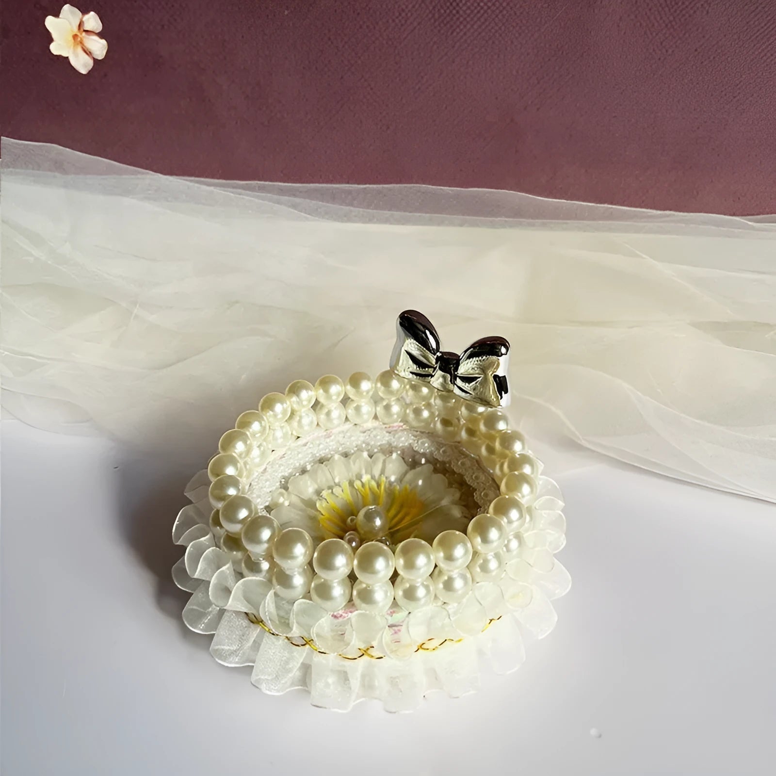 Handmade DIY beaded clear acrylic jewelry box with Nordic style, available in blue green pink purple white