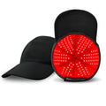 Black infrared peaked cap with 180 LED lights for hair growth red light therapy