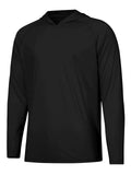 Long sleeve hooded outdoor top for UV protection during fishing and hiking, shown in a solid colour.