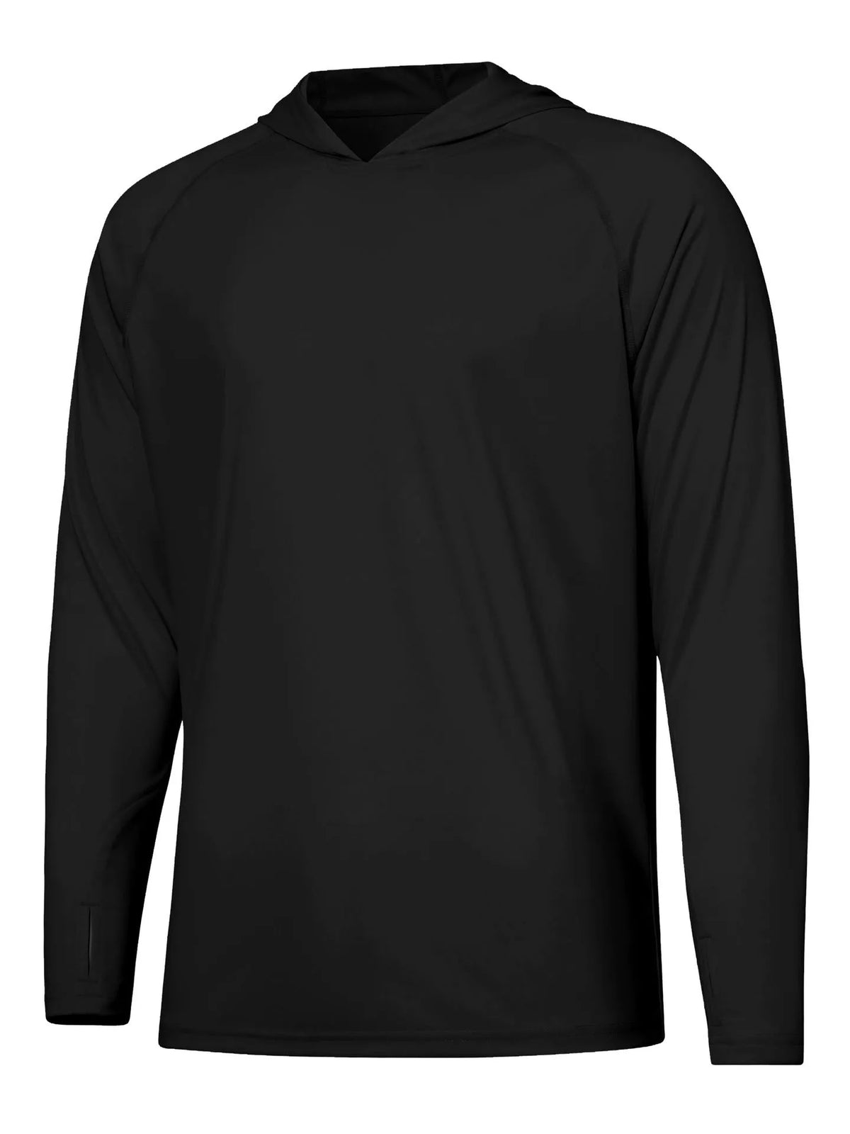 Long sleeve hooded outdoor top for UV protection during fishing and hiking, shown in a solid colour.