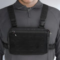 Men's outdoor tactics vest jacket bag in Oxford cloth, black, with front pockets and adjustable straps