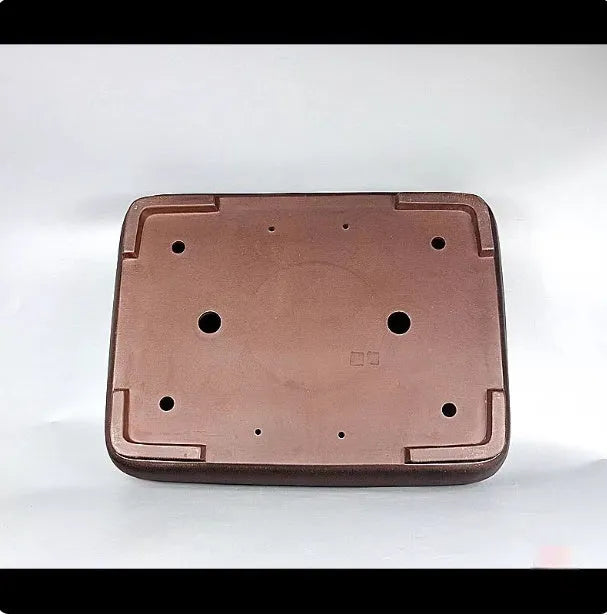 Handmade rectangular purple clay flower pot with antique finish