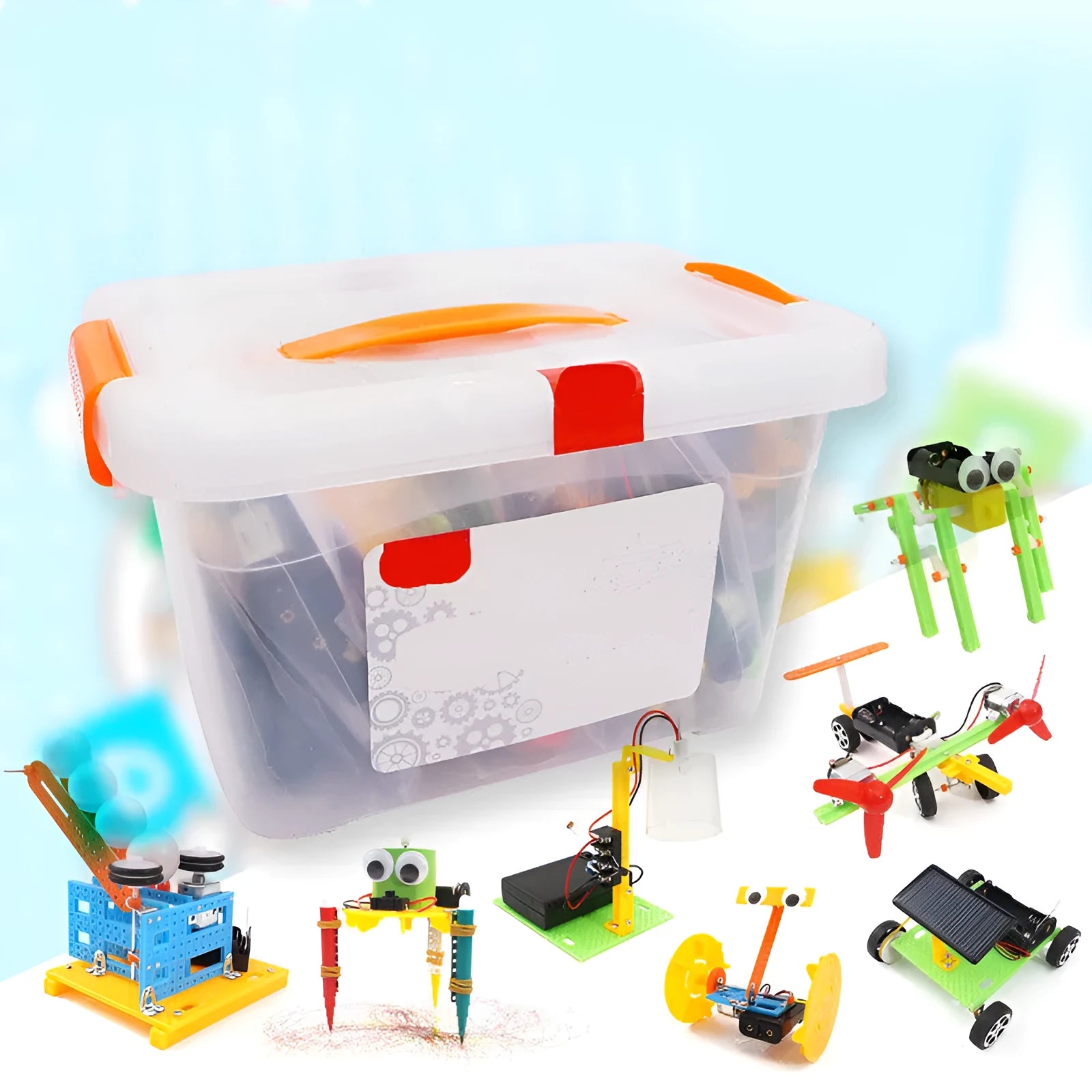 DIY plastic building blocks set for educational puzzle assembly and science experiments