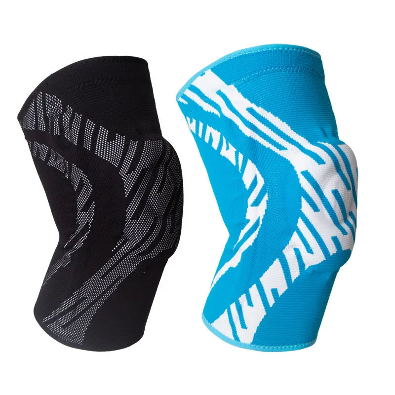 Men's black basketball knee pads with compression fit and kneecap protection