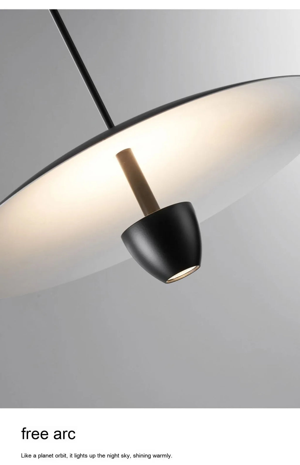 Modern minimalist black chandelier with 400mm diameter emitting warm light for dining room or bedroom