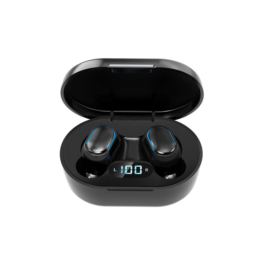 New E7S wireless binaural mini in-ear sports Bluetooth headset with ear hook design in black