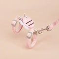 Pink bee-shaped adjustable cat tether rope with strap for outdoor use.