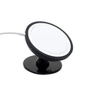 Black magnetic car mobile phone holder showing both air vent and dashboard base mounting options