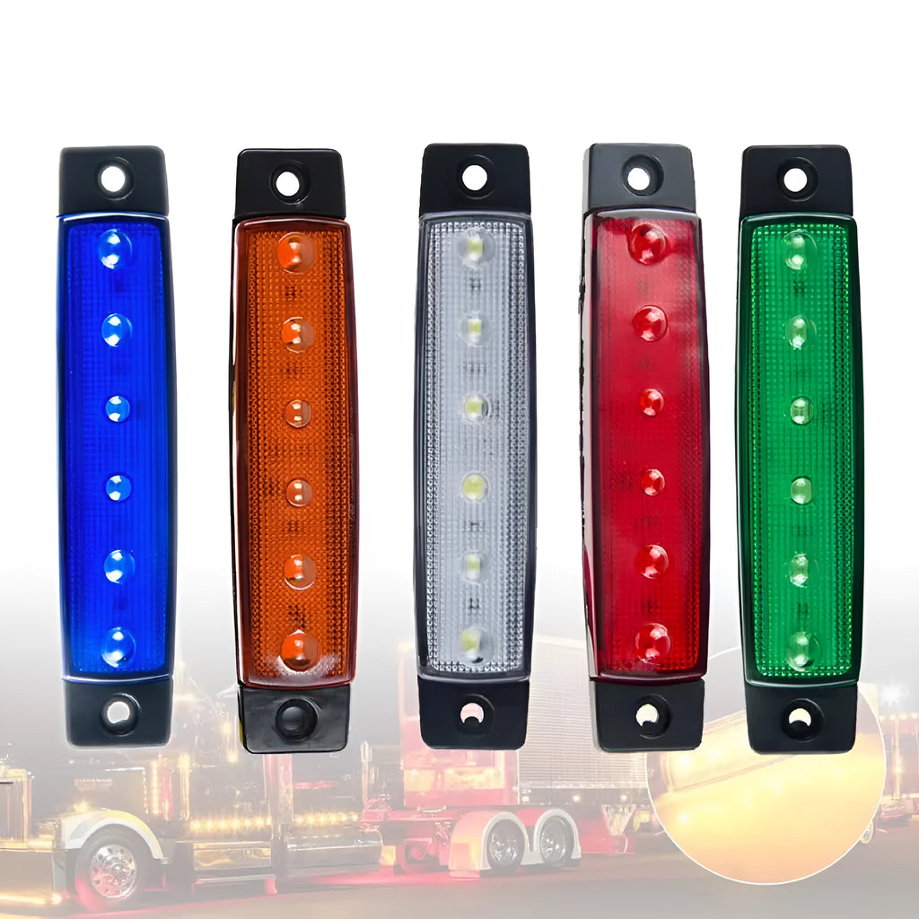 Trailer side marker warning lights with PVC housing in five colour options