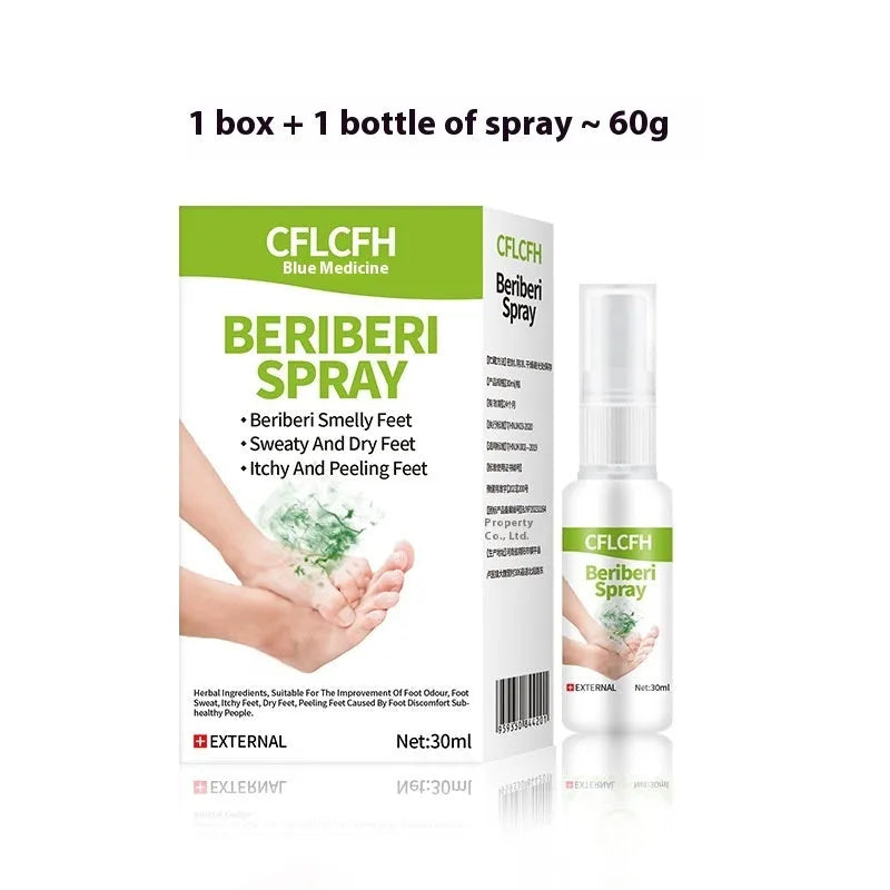 English Foot Odor Spray in 30ml bottle with spray applicator