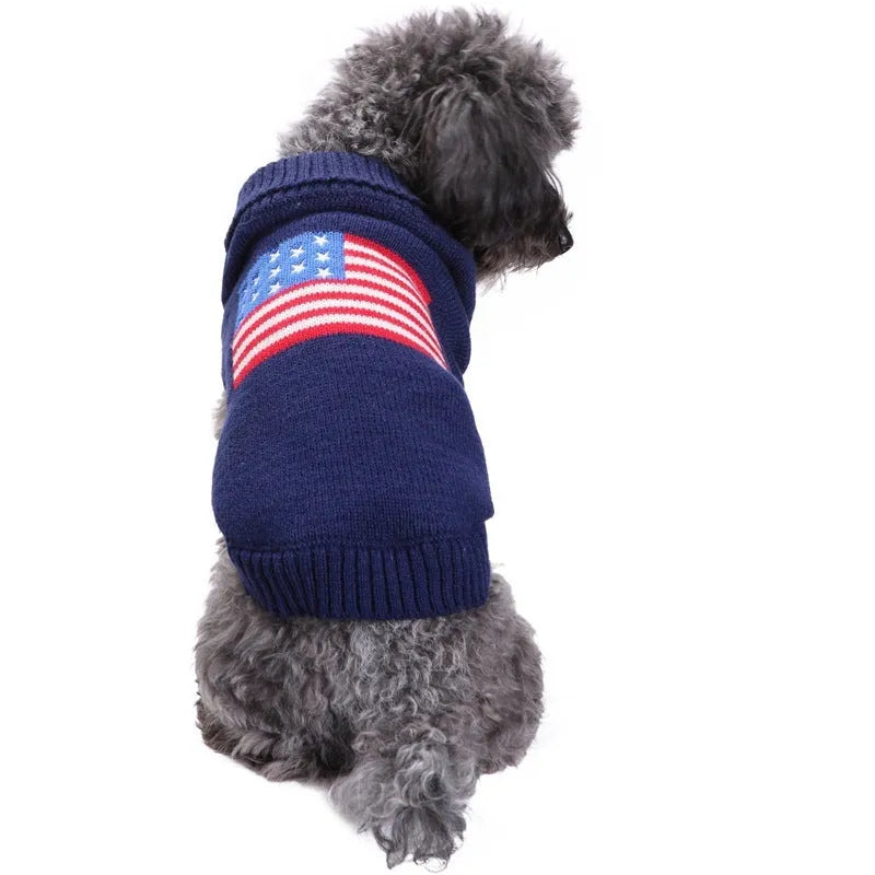 Blue acrylic dog clothes for Golden Retriever Teddy, sizes XXS to XXL