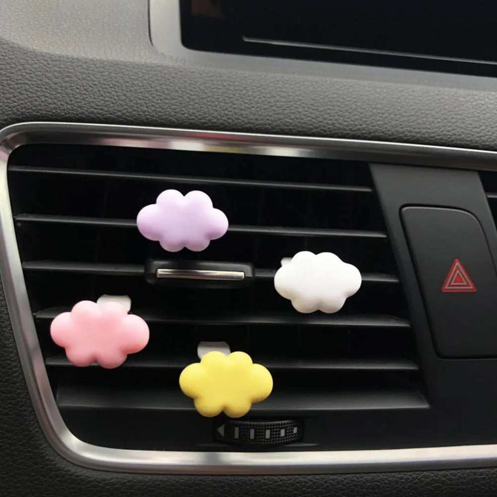 Resin car air vent fragrance clip in six colour options including sky blue and pink