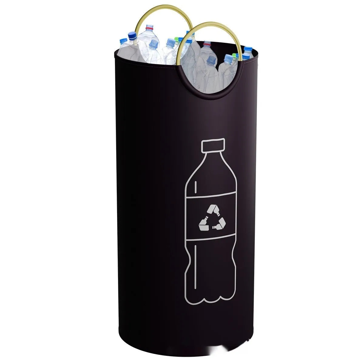 Round portable outdoor trash can with 38cm diameter and 72cm height, made from PP plastic