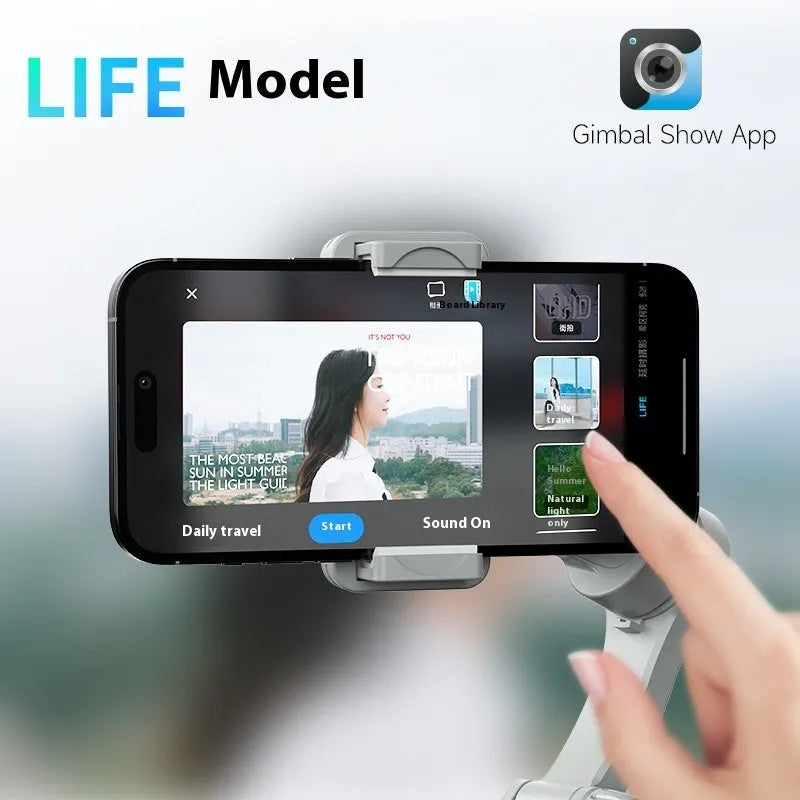 Grey nylon portable folding intelligent gimbal for smartphone video stabilisation