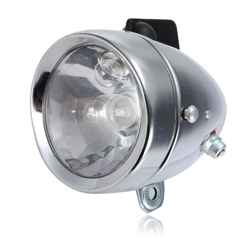 Silver bicycle dynamo light generator modification kit with friction drive for 12V6W and 6V3W power options