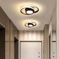 Modern LED corridor ceiling light with silicone shade, shown in black and white butterfly and circular frame designs.